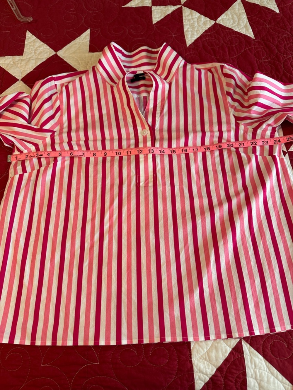 Talbots Pink and White Striped Collared Shirt - Picture 4 of 6